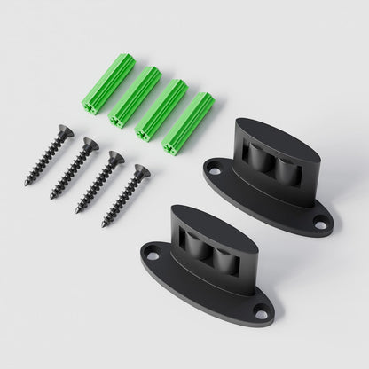 Sliding Barn Door Floor Guide 2 Pack Bottom Double-Sided Small Rollers Guides Aluminum Alloy Floor Mounted