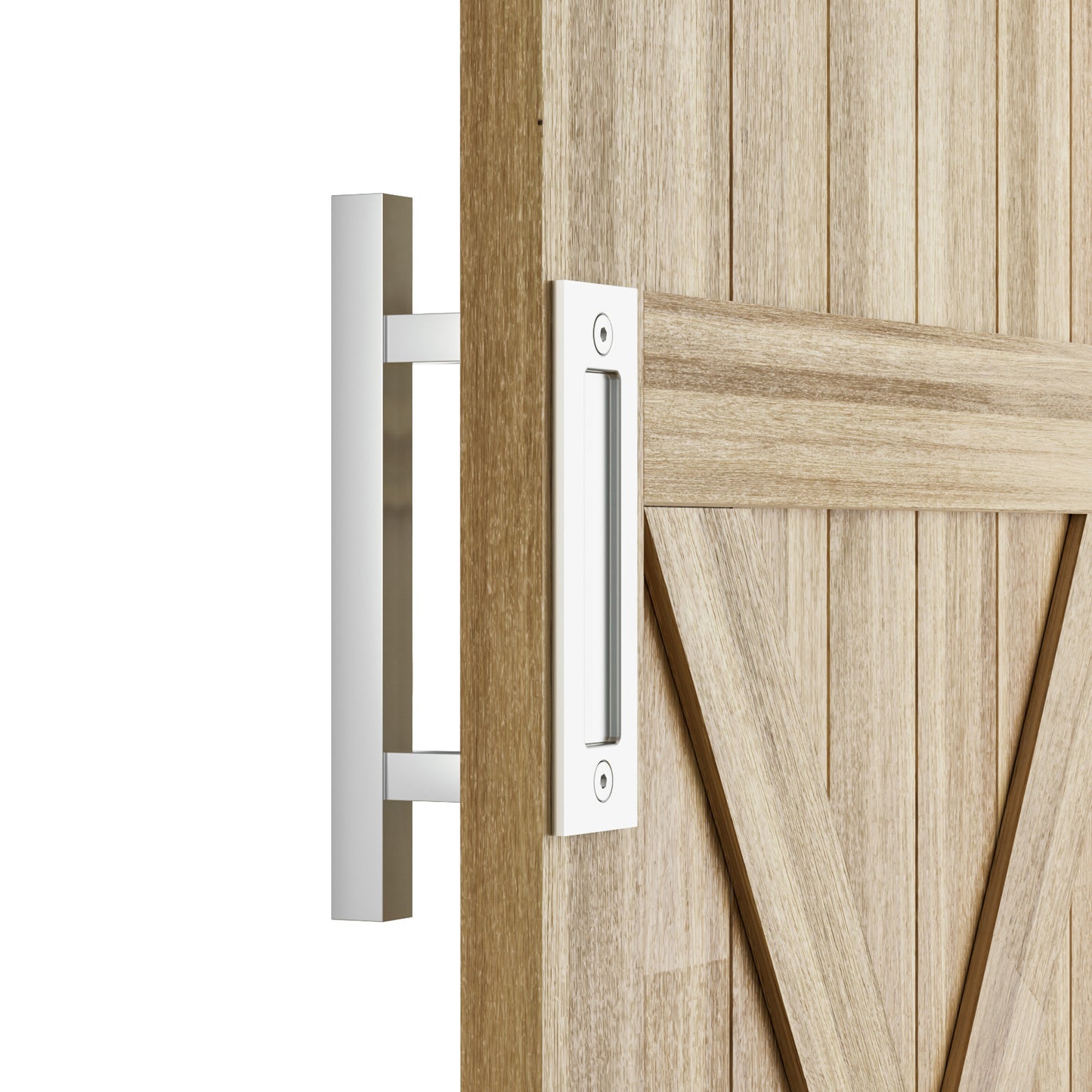 Barn Door Handles 10'' Stainless Steel Sliding Door Pull Flush Handle Double Sided Square Brushed Finish Heavy Duty