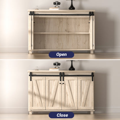 Mini Bifold Barn Door Hardware Kit 60"/5FT Sliding Track for 4 Doors Apply for Closet Cabinet Storage Window TV Stand and Other Shielding (No Cabinet)