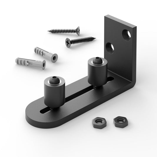 Sliding Barn Door Bottom Floor Guide Wall Mounted Roller Guides Ball Bearings Adjustable Stay Roller Black