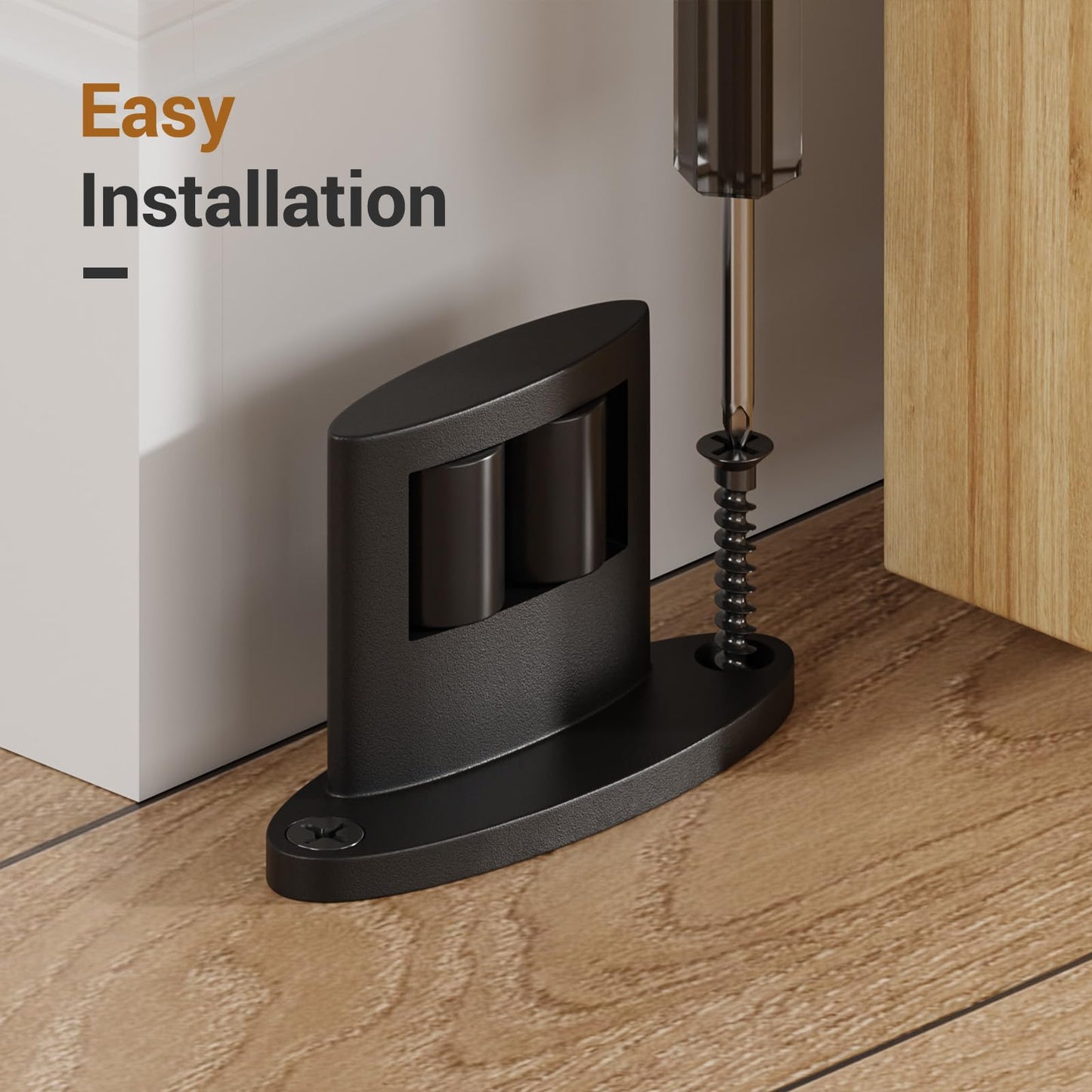 Sliding Barn Door Floor Guide 2 Pack Bottom Double-Sided Small Rollers Guides Aluminum Alloy Floor Mounted