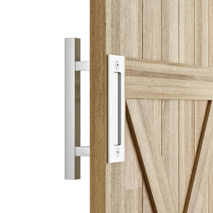 Barn Door Handles 12'' Stainless Steel Sliding Door Pull Flush Handle Double Sided Square Brushed Finish Heavy Duty
