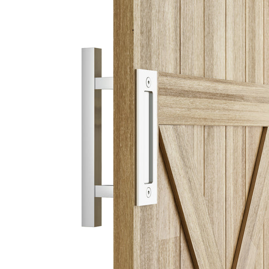 Barn Door Handles 12'' Stainless Steel Sliding Door Pull Flush Handle Double Sided Square Brushed Finish Heavy Duty