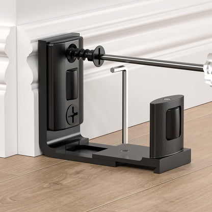 Sliding Barn Door Floor Guide Bottom Adjustable Roller Guides Wall Mounted Black