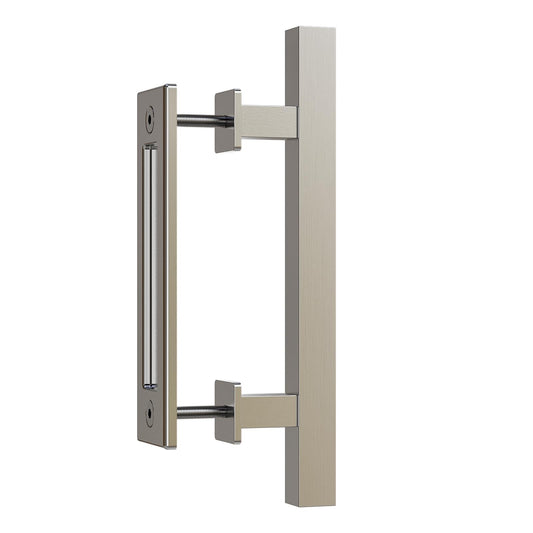 Barn Door Handles 12'' Stainless Steel Sliding Door Pull Flush Handle Double Sided Square Brushed Finish Heavy Duty