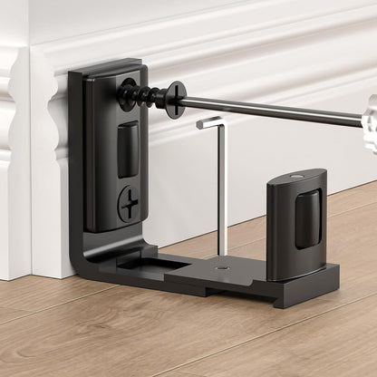 Sliding Barn Door Floor Guide Bottom Adjustable Roller Guides Wall Mounted Black