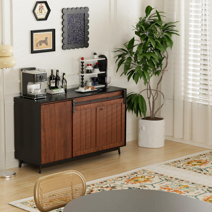 Mini Bifold Barn Door Hardware Kit 42"/3.5FT Sliding Track for Closet Cabinet-Fit Max Two Folding 19" Door Panels 36" Opening