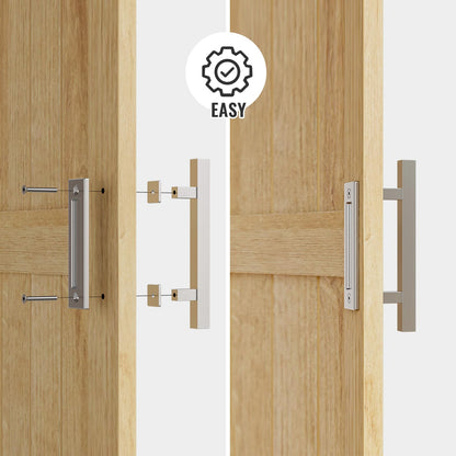 Barn Door Handles 12'' Stainless Steel Sliding Door Pull Flush Handle Double Sided Square Brushed Finish Heavy Duty