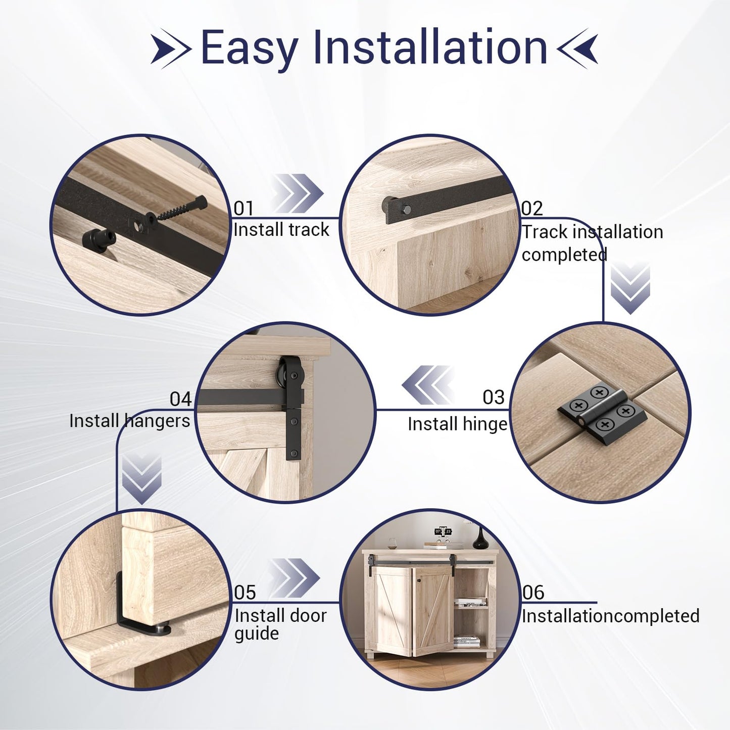 Mini Bifold Barn Door Hardware Kit 30"/2.5FT Sliding Track for Closet Cabinet-Fit Max Two Folding 13" Door Panels 24" Opening