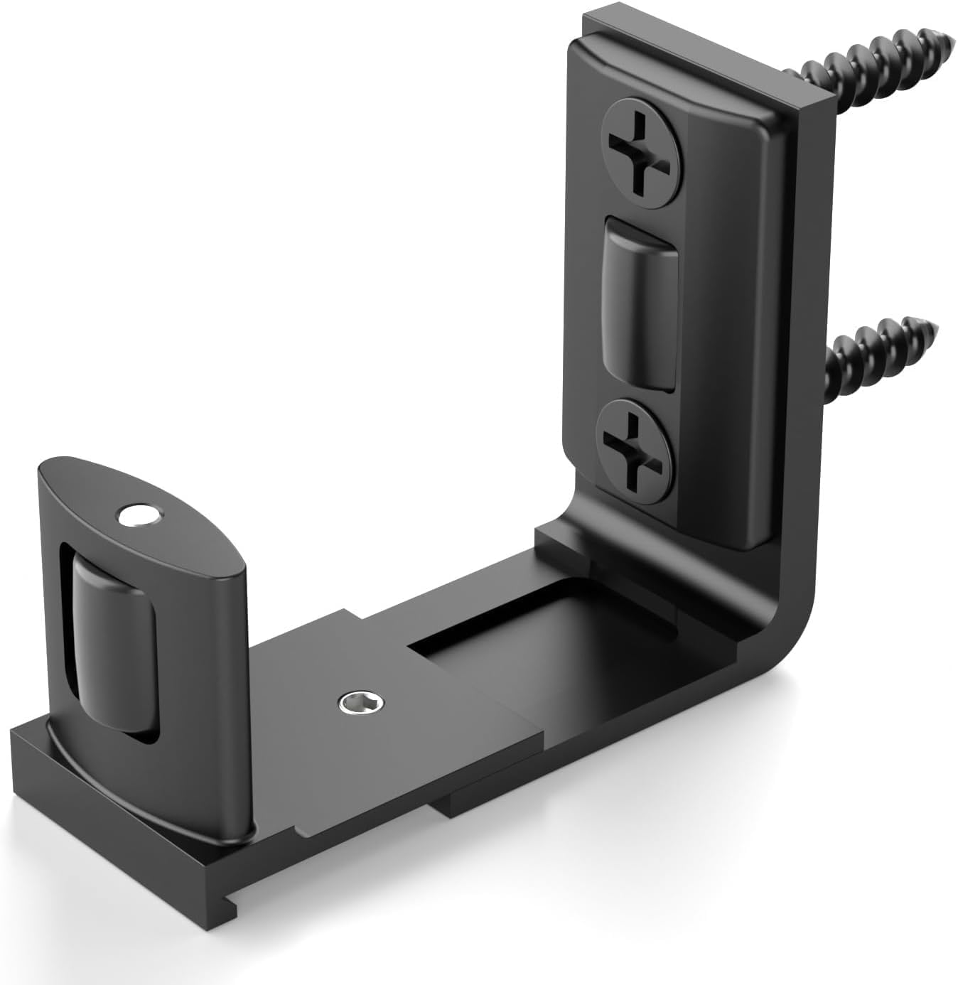 Click to see full view      4+  VIDEO Sliding Barn Door Floor Guide 2 Packs Bottom Adjustable Roller Guides Wall Mounted Black