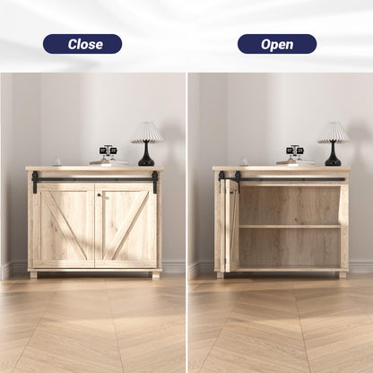 Mini Bifold Barn Door Hardware Kit 36"/3FT Sliding Track for Closet Cabinet-Fit Max Two Folding 16" Door Panels 30" Opening