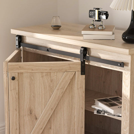 Mini Bifold Barn Door Hardware Kit 48"/4FT Sliding Track for Closet Cabinet-Fit Max Two Folding 22" Door Panels 42" Opening