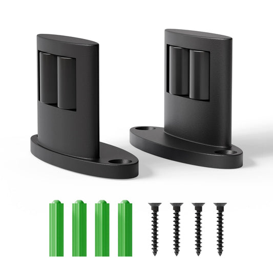 Sliding Barn Door Floor Guide 2 Pack Bottom Double-Sided Small Rollers Guides Aluminum Alloy Floor Mounted