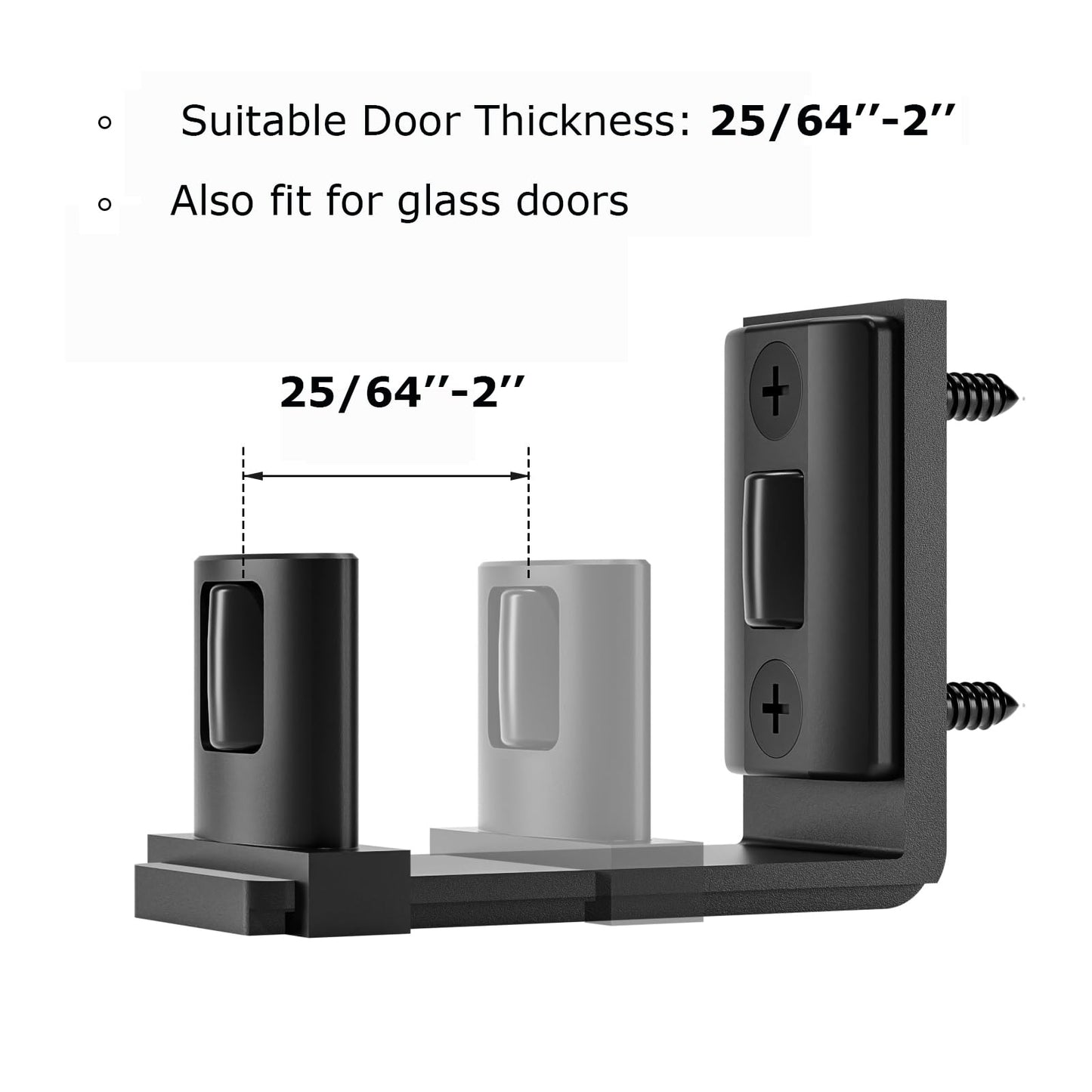 CCJH 2 Packs Sliding Barn Door Floor Guide Adjustable Bottom Double Small Rollers Guide Wall Mounted