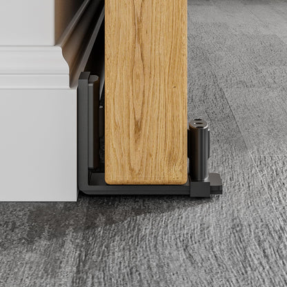 CCJH 2 Packs Sliding Barn Door Floor Guide Adjustable Bottom Double Small Rollers Guide Wall Mounted