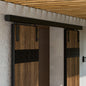 10FT/120'' Double Barn Door Hardware Sliding Box Rail Kit Ceiling Mount for Exterior Interior Door Heavy Duty Black No Door