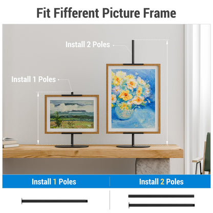 Tabletop Easel Stand Adjustable Picture Frame Holder for Display 30" H Metal for Art, Canvas, Signs, Poster or Photos-Black