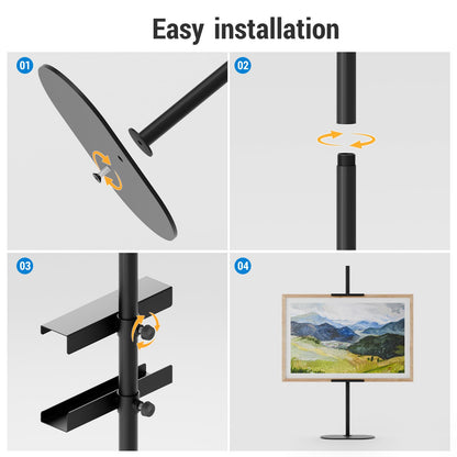 Tabletop Easel Stand Adjustable Picture Frame Holder for Display 30" H Metal for Art, Canvas, Signs, Poster or Photos-Black