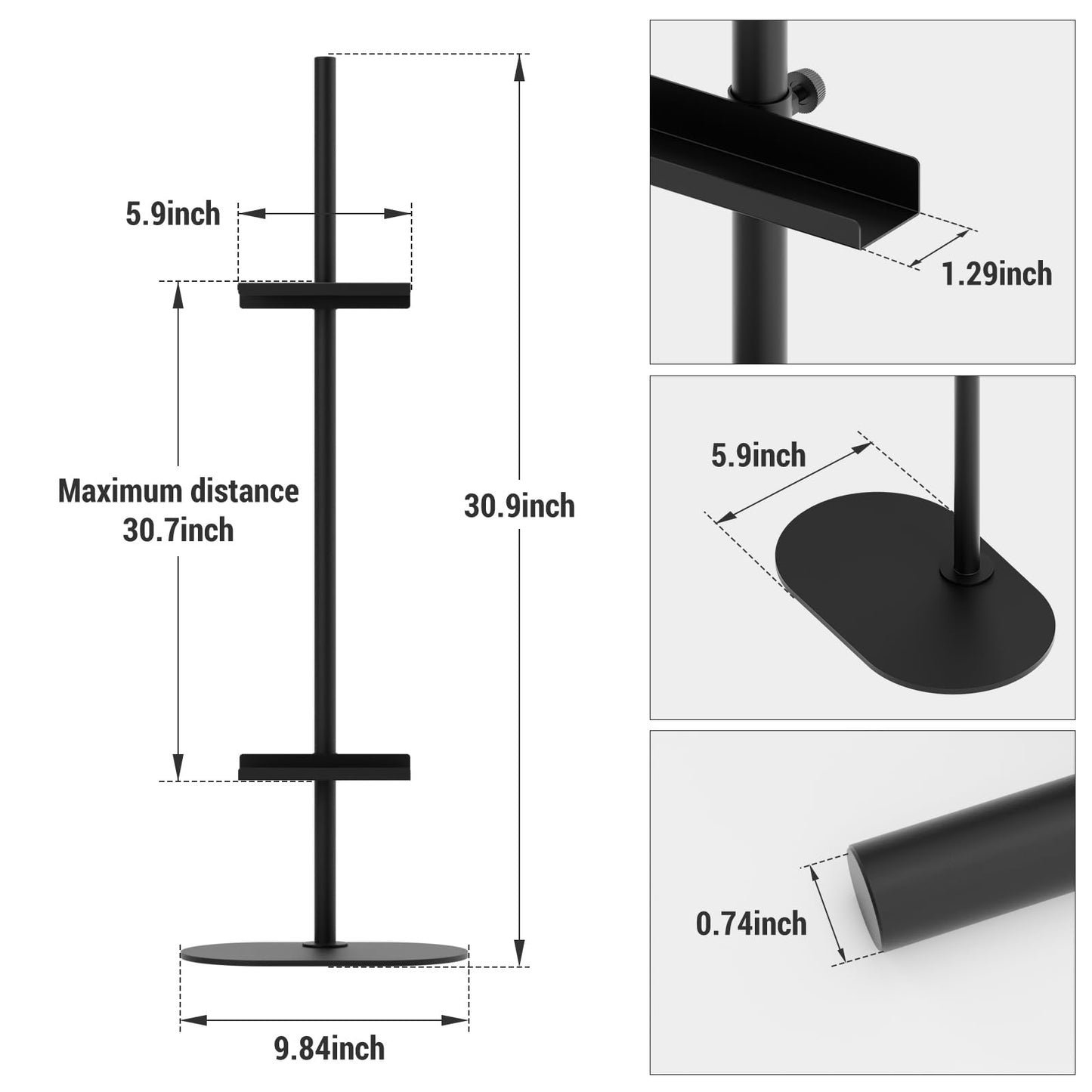 Tabletop Easel Stand Adjustable Picture Frame Holder for Display 30" H Metal for Art, Canvas, Signs, Poster or Photos-Black