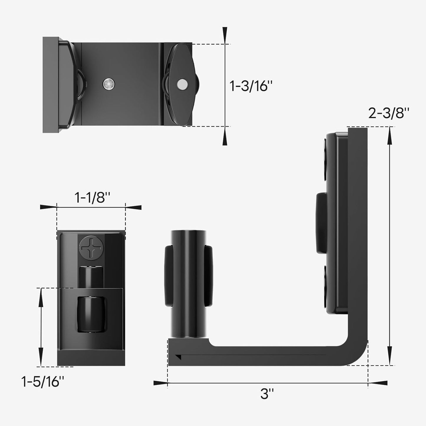 Click to see full view      4+  VIDEO Sliding Barn Door Floor Guide 2 Packs Bottom Adjustable Roller Guides Wall Mounted Black