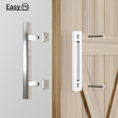 Barn Door Handles 10'' Stainless Steel Sliding Door Pull Flush Handle Double Sided Square Brushed Finish Heavy Duty