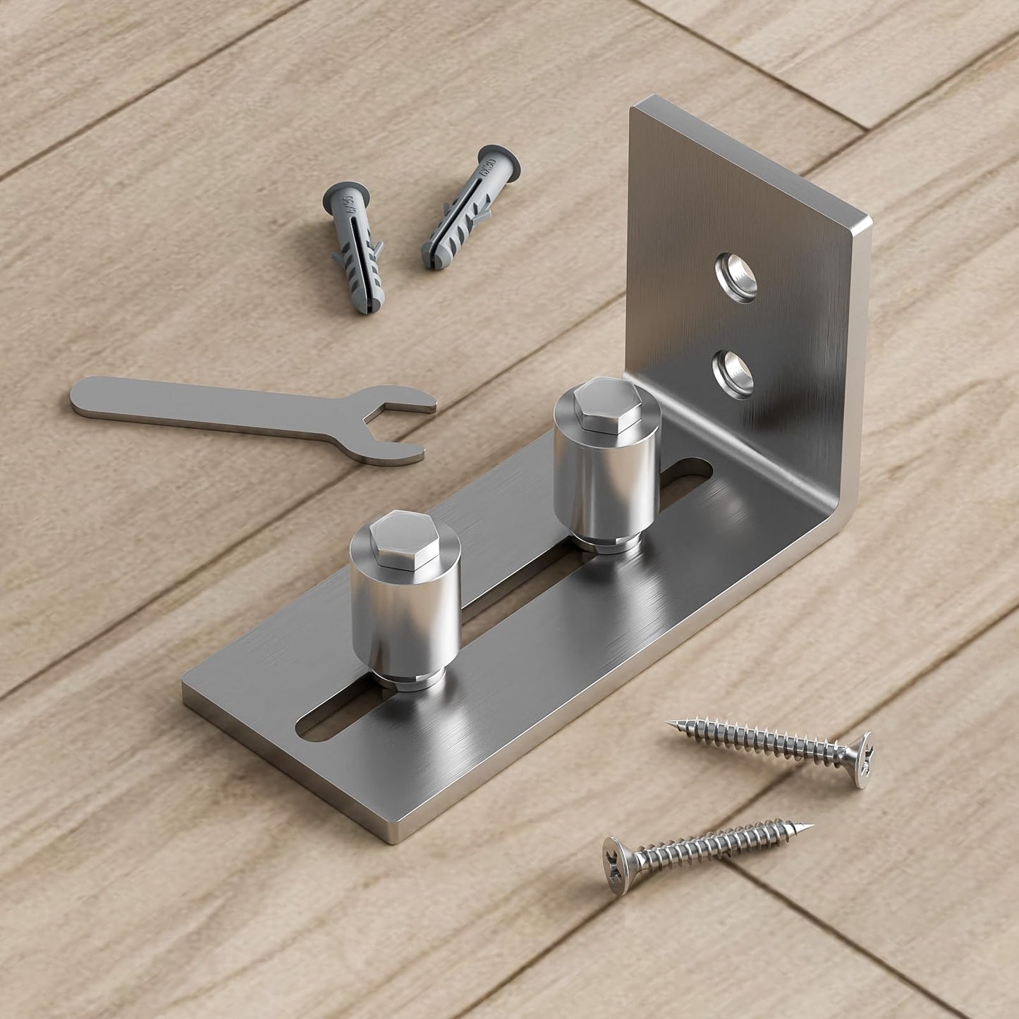 Barn Door Floor Guide Stainless Steel Sliding Door Bottom Guides Wall Mount Adjustable Roller