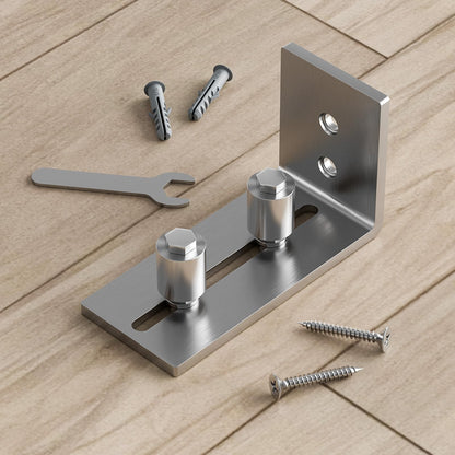 Barn Door Floor Guide Stainless Steel Sliding Door Bottom Guides Wall Mount Adjustable Roller