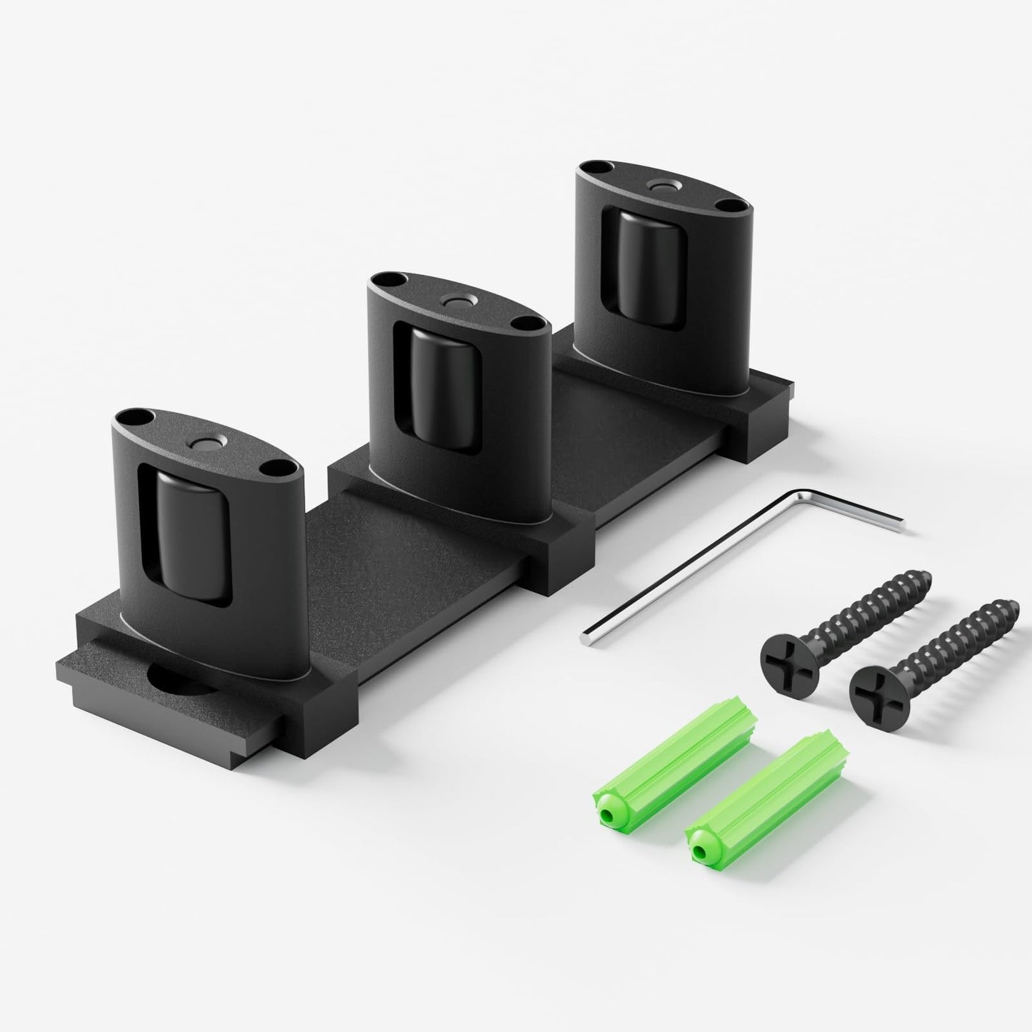 Sliding Closet Door Floor Guide Barn Door Bottom Guides for Bypass Double Door Floor Mount, Update Adjustable 3-Rollers Black