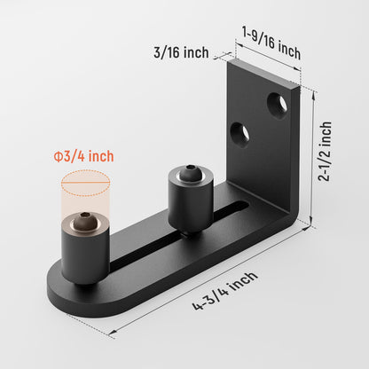 Sliding Barn Door Bottom Floor Guide Wall Mounted Roller Guides Ball Bearings Adjustable Stay Roller Black