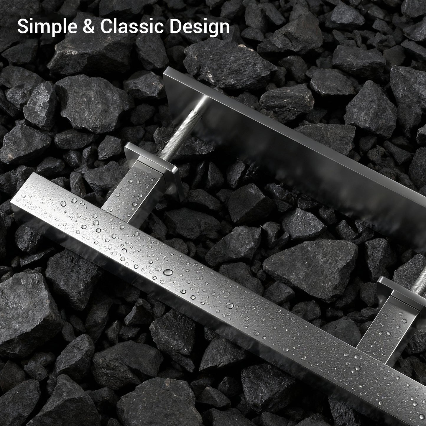 Barn Door Handles 12'' Stainless Steel Sliding Door Pull Flush Handle Double Sided Square Brushed Finish Heavy Duty