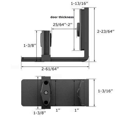 CCJH 2 Packs Sliding Barn Door Floor Guide Adjustable Bottom Double Small Rollers Guide Wall Mounted