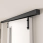 6.6FT/80'' Box Rail Sliding Barn Door Hardware Kit Ceiling Mount for Exterior Interior Single Door Heavy Duty Black No Door