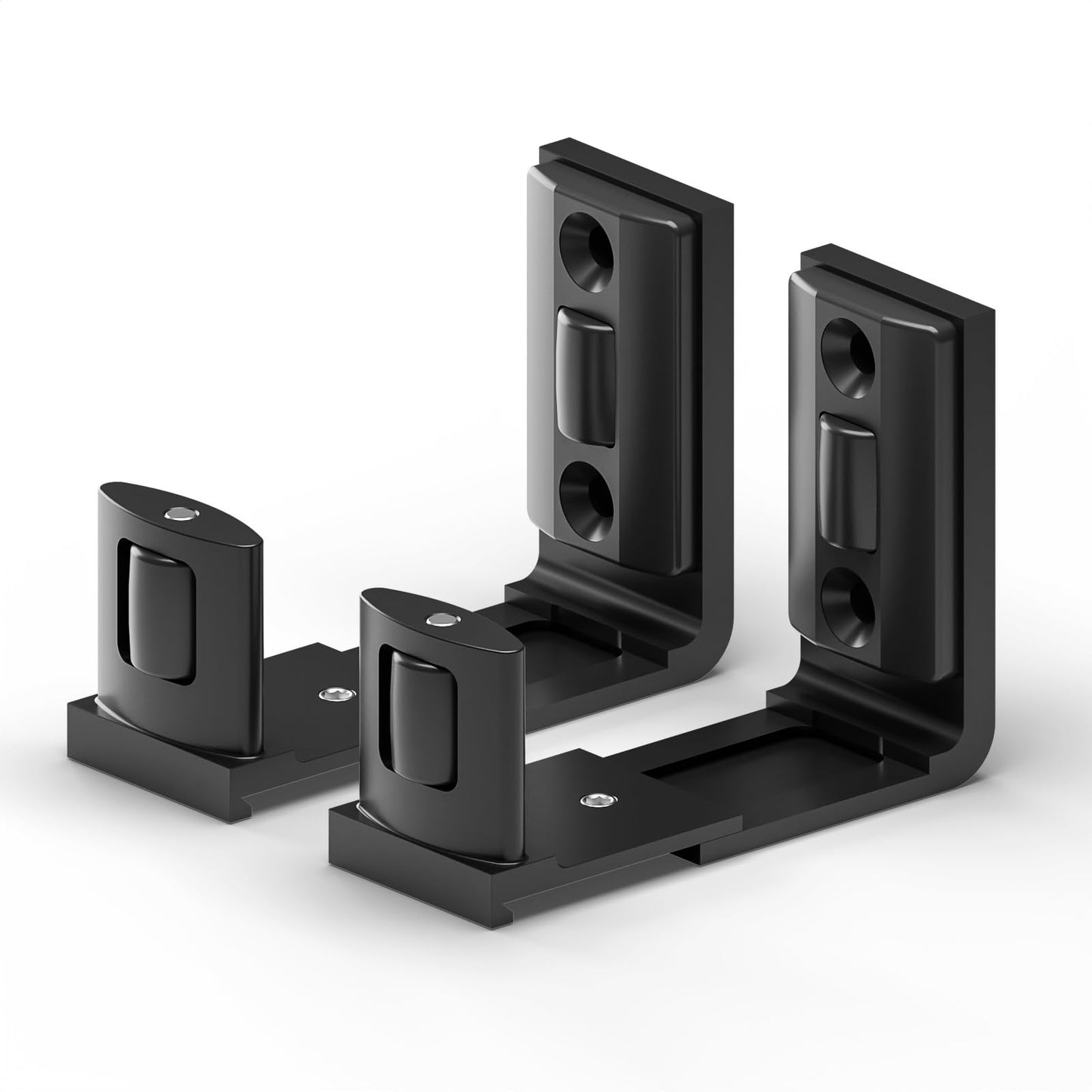 Sliding Barn Door Floor Guide 2 Packs Bottom Adjustable Roller Guides Wall Mounted Black