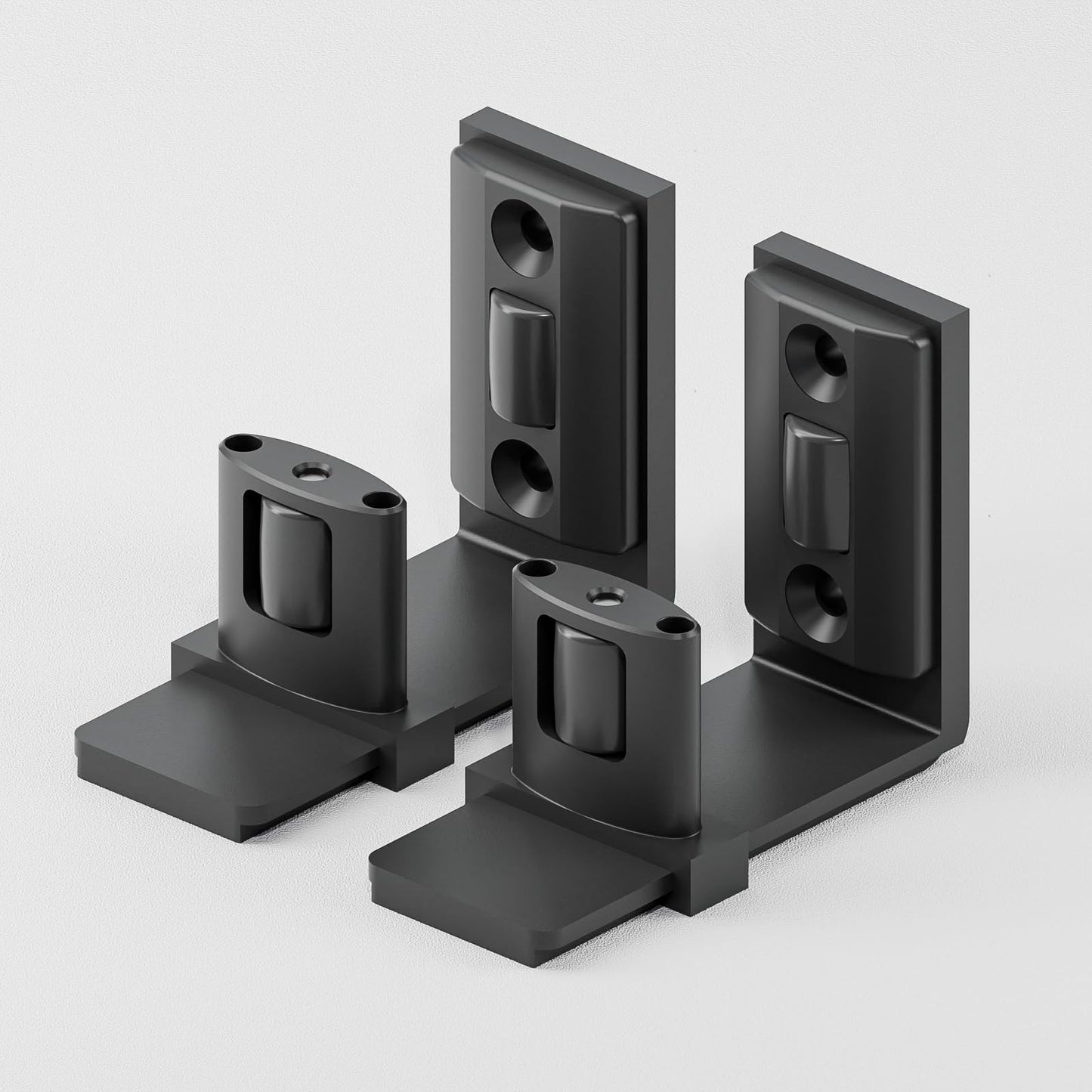 CCJH 2 Packs Sliding Barn Door Floor Guide Adjustable Bottom Double Small Rollers Guide Wall Mounted