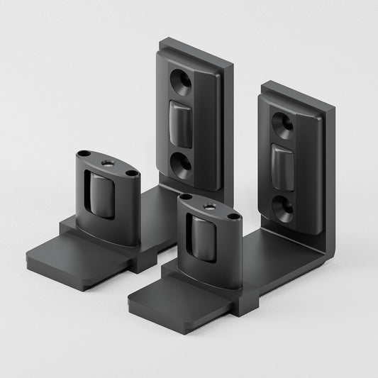 CCJH 2 Packs Sliding Barn Door Floor Guide Adjustable Bottom Double Small Rollers Guide Wall Mounted