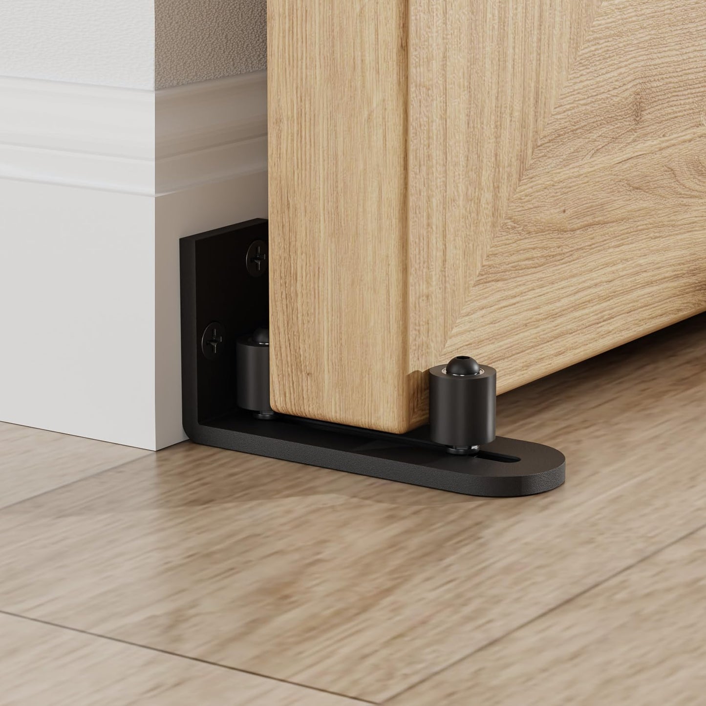 Sliding Barn Door Bottom Floor Guide Wall Mounted Roller Guides Ball Bearings Adjustable Stay Roller Black