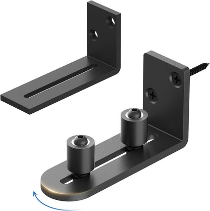 Sliding Barn Door Bottom Floor Guide Wall Mounted Roller Guides Ball Bearings Adjustable Stay Roller Black