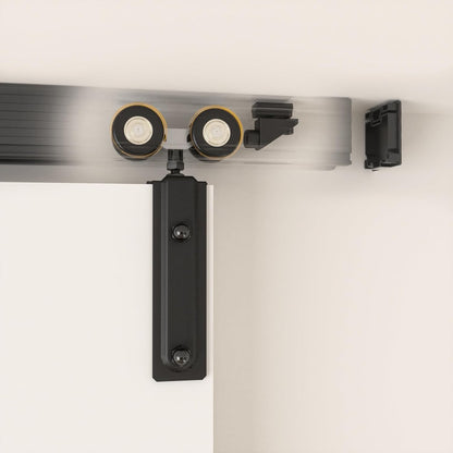 5FT/60'' Box Rail Sliding Barn Door Hardware Kit Ceiling Mount for Exterior Interior Use Heavy Duty Black,No Door