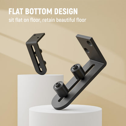 Sliding Barn Door Bottom Floor Guide 2 Pack Wall Mounted Roller Guides Ball Bearings Adjustable Stay Roller Black